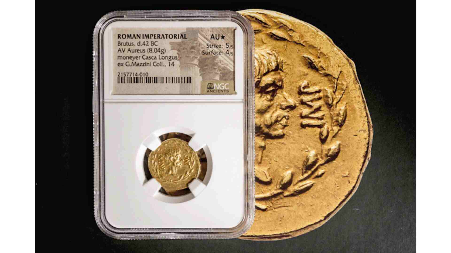 Rare Roman Aureus Coin Featuring Brutus To Be Auctioned In Geneva