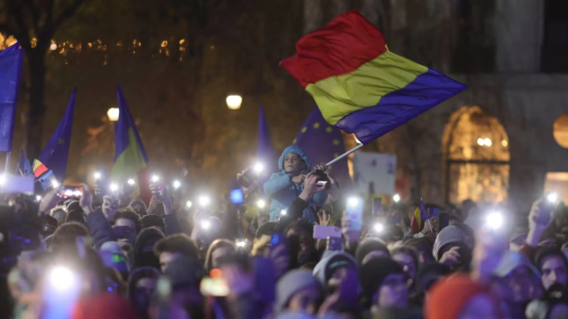 Thousands Rally For Democracy In Romania Ahead Of Crucial Presidential Runoff