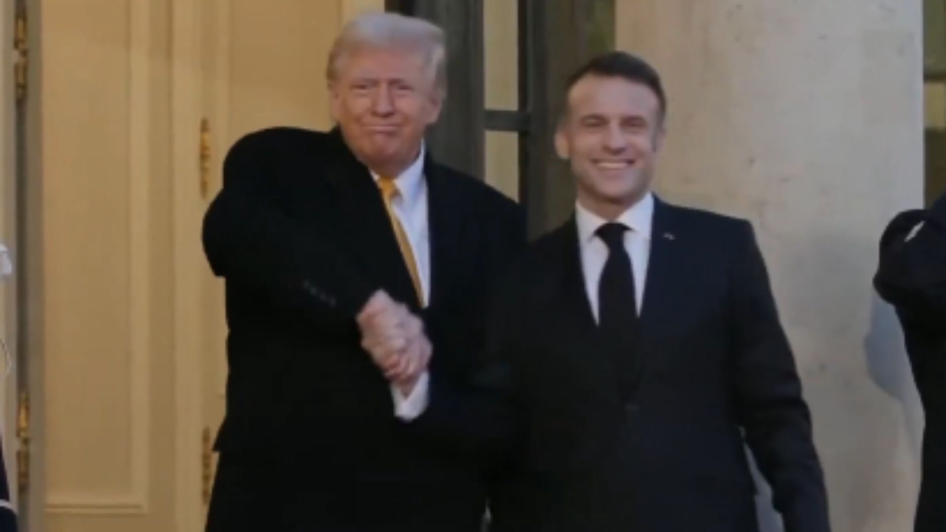 Trump, Macron’s Viral Handshake Steals The Show At Notre-Dame Event | Watch